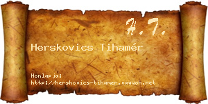 Herskovics Tihamér névjegykártya